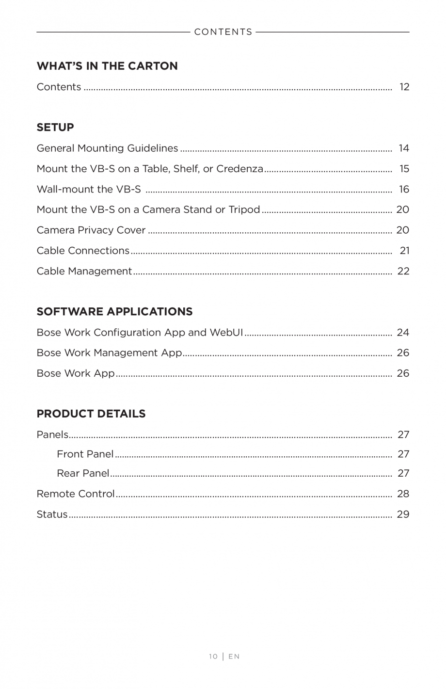 Pagina 10-Ghidul utilizatorului - Videobar BOSE Bose videobar VB-S Instructiuni montaj, utilizare Engleza ...