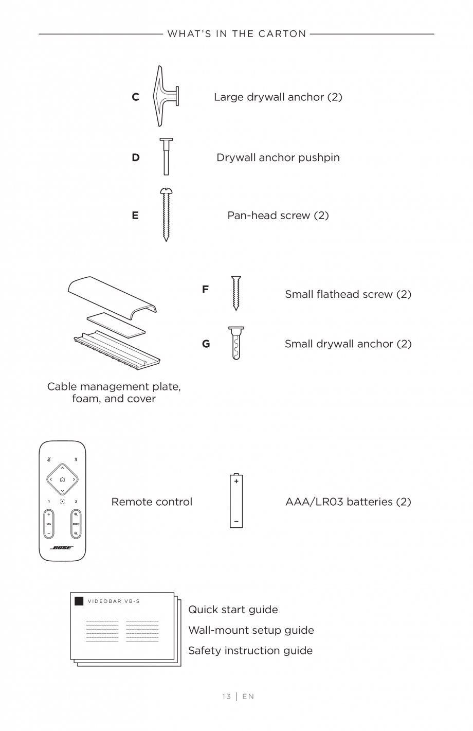 Pagina 13-Ghidul utilizatorului - Videobar BOSE Bose videobar VB-S Instructiuni montaj, utilizare Engleza all ...