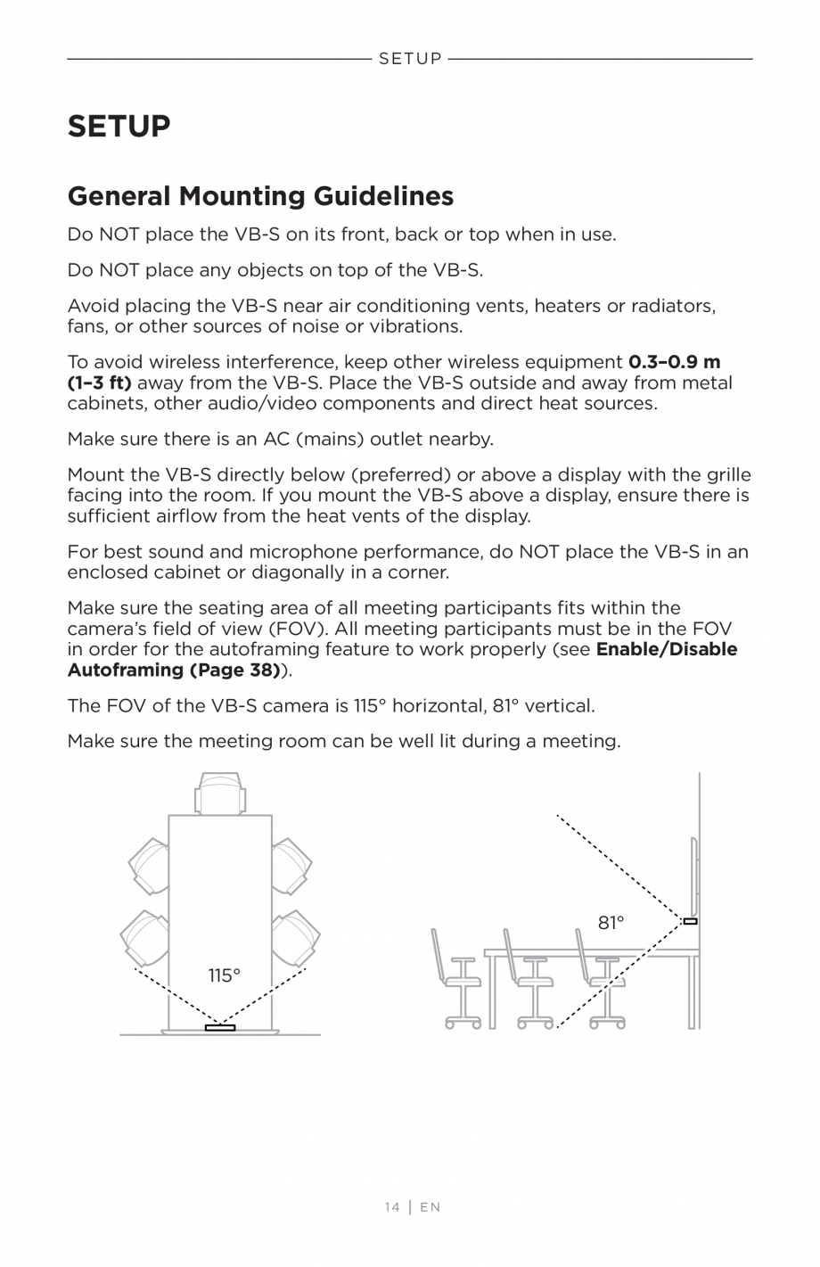 Pagina 14-Ghidul utilizatorului - Videobar BOSE Bose videobar VB-S Instructiuni montaj, utilizare Engleza...