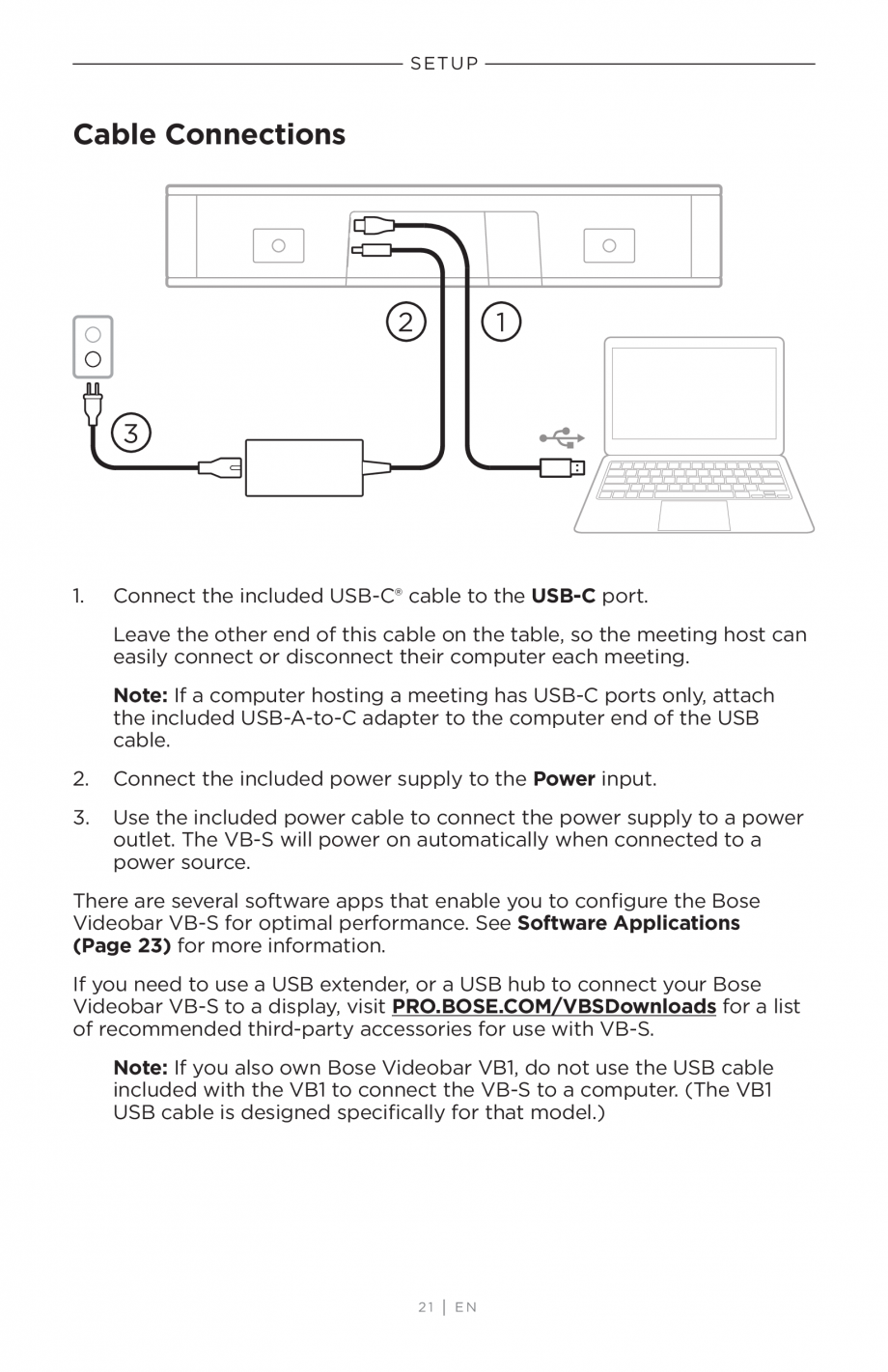 Pagina 21-Ghidul utilizatorului - Videobar BOSE Bose videobar VB-S Instructiuni montaj, utilizare Engleza ge...