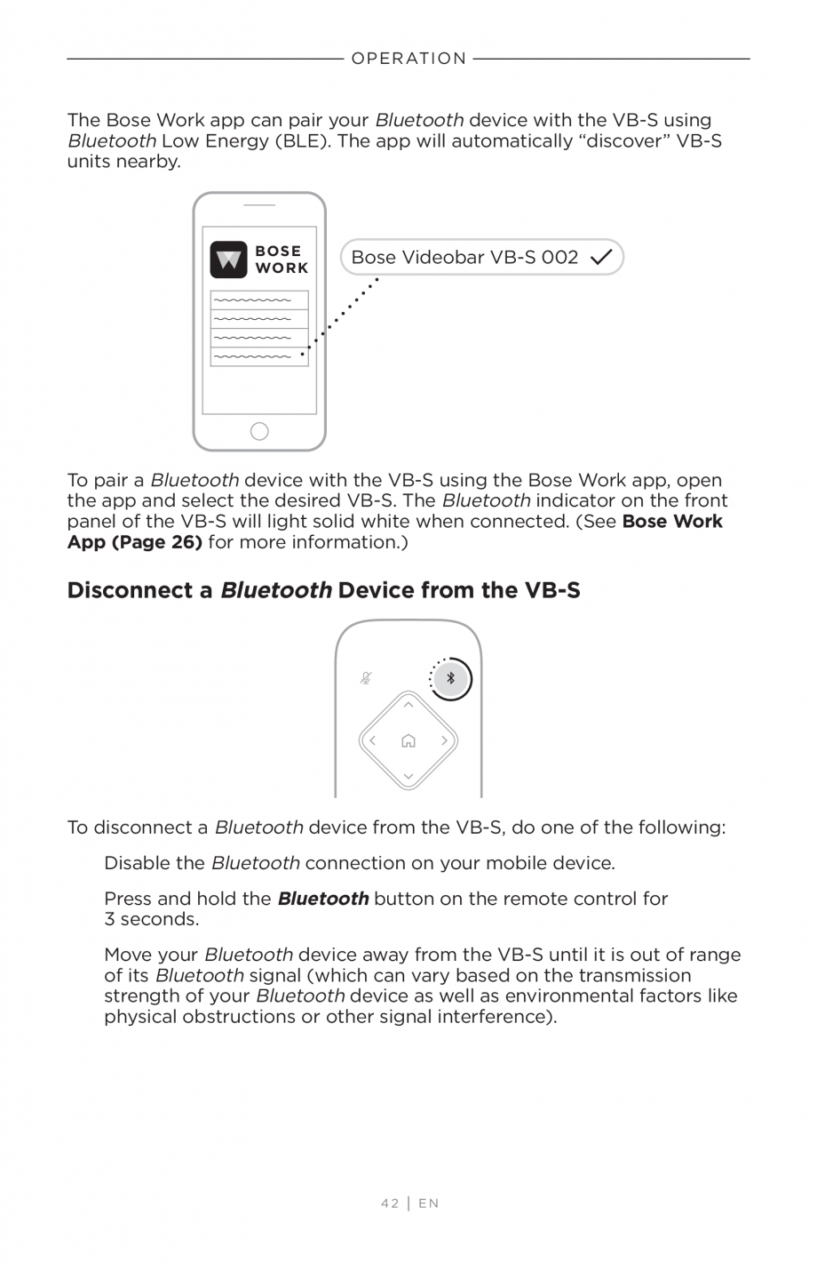 Pagina 42-Ghidul utilizatorului - Videobar BOSE Bose videobar VB-S Instructiuni montaj, utilizare Engleza he...