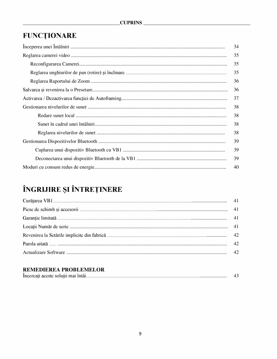 Pagina 9-Ghidul utilizatorului - Videobar  BOSE Bose videobar VB1 Instructiuni montaj, utilizare Romana  Bose...