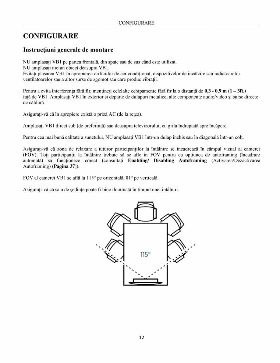 Pagina 12-Ghidul utilizatorului - Videobar  BOSE Bose videobar VB1 Instructiuni montaj, utilizare Romana oare ...