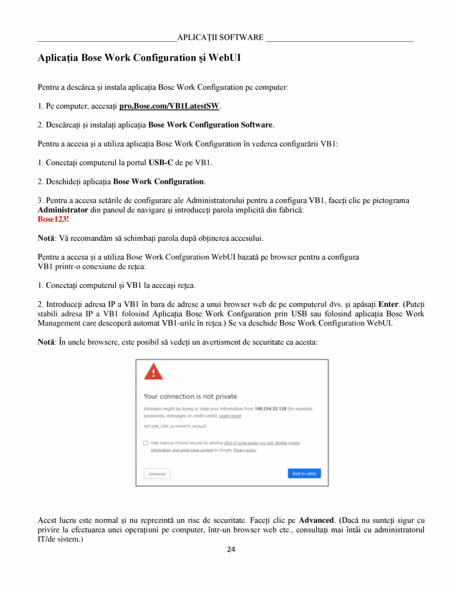 Pagina 24-Ghidul utilizatorului - Videobar  BOSE Bose videobar VB1 Instructiuni montaj, utilizare Romana ........