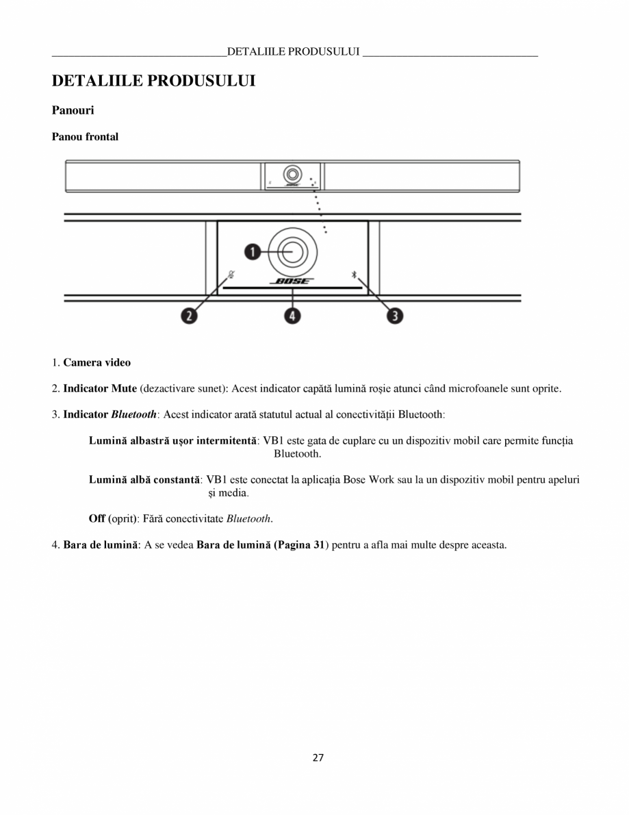 Pagina 27-Ghidul utilizatorului - Videobar  BOSE Bose videobar VB1 Instructiuni montaj, utilizare Romana...