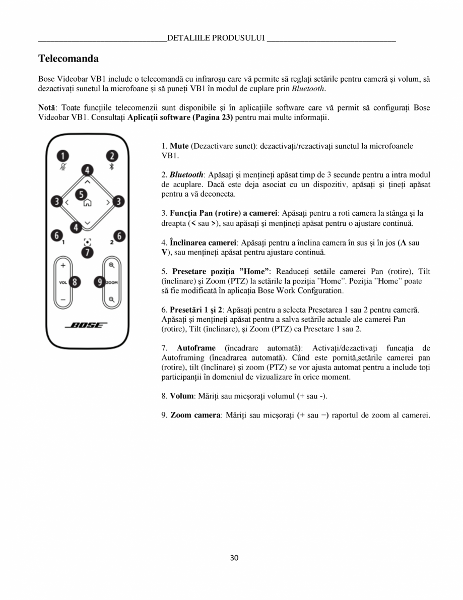 Pagina 30-Ghidul utilizatorului - Videobar  BOSE Bose videobar VB1 Instructiuni montaj, utilizare Romana ...