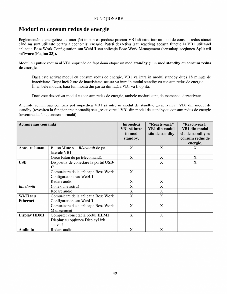 Pagina 40-Ghidul utilizatorului - Videobar  BOSE Bose videobar VB1 Instructiuni montaj, utilizare Romana...