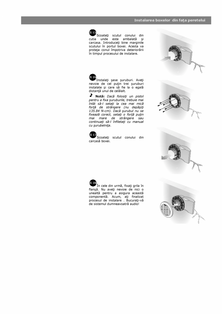 Pagina 15 - Manual de utilizare - boxe cu fir pentru exterior BOSE 131 Instructiuni montaj,...