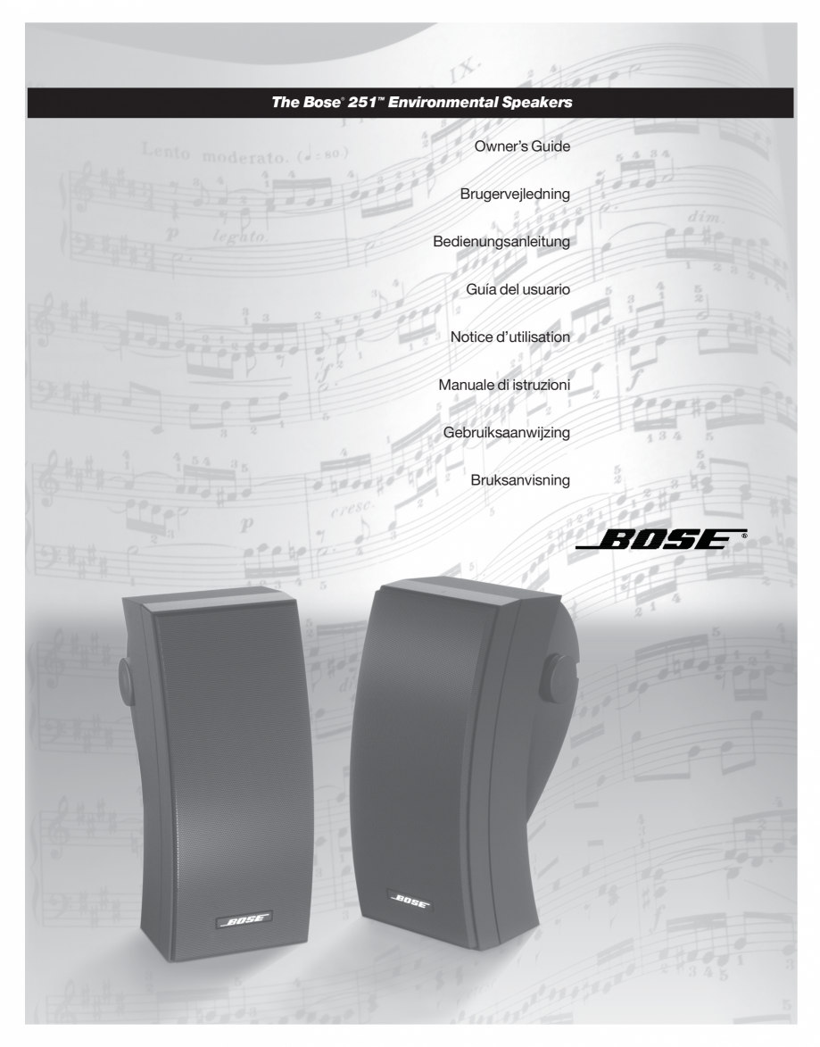 Pagina 1-Manual de utilizare - boxe cu fir pentru exterior BOSE 251 Instructiuni montaj, utilizare Engleza,...