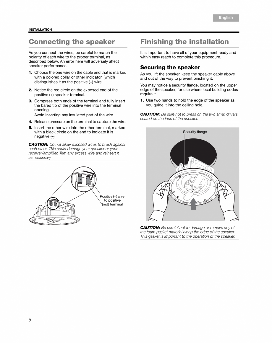 Pagina 10-Manual de utilizare - boxe stereo BOSE 791 Instructiuni montaj, utilizare Engleza  mm) of insulation...