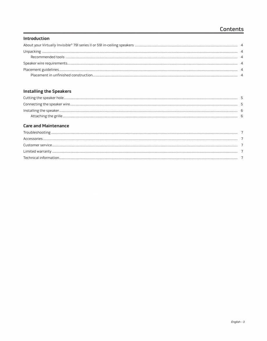 Pagina 3-Manual de utilizare pentru boxe stereo BOSE 791 Instructiuni montaj, utilizare Engleza be used...