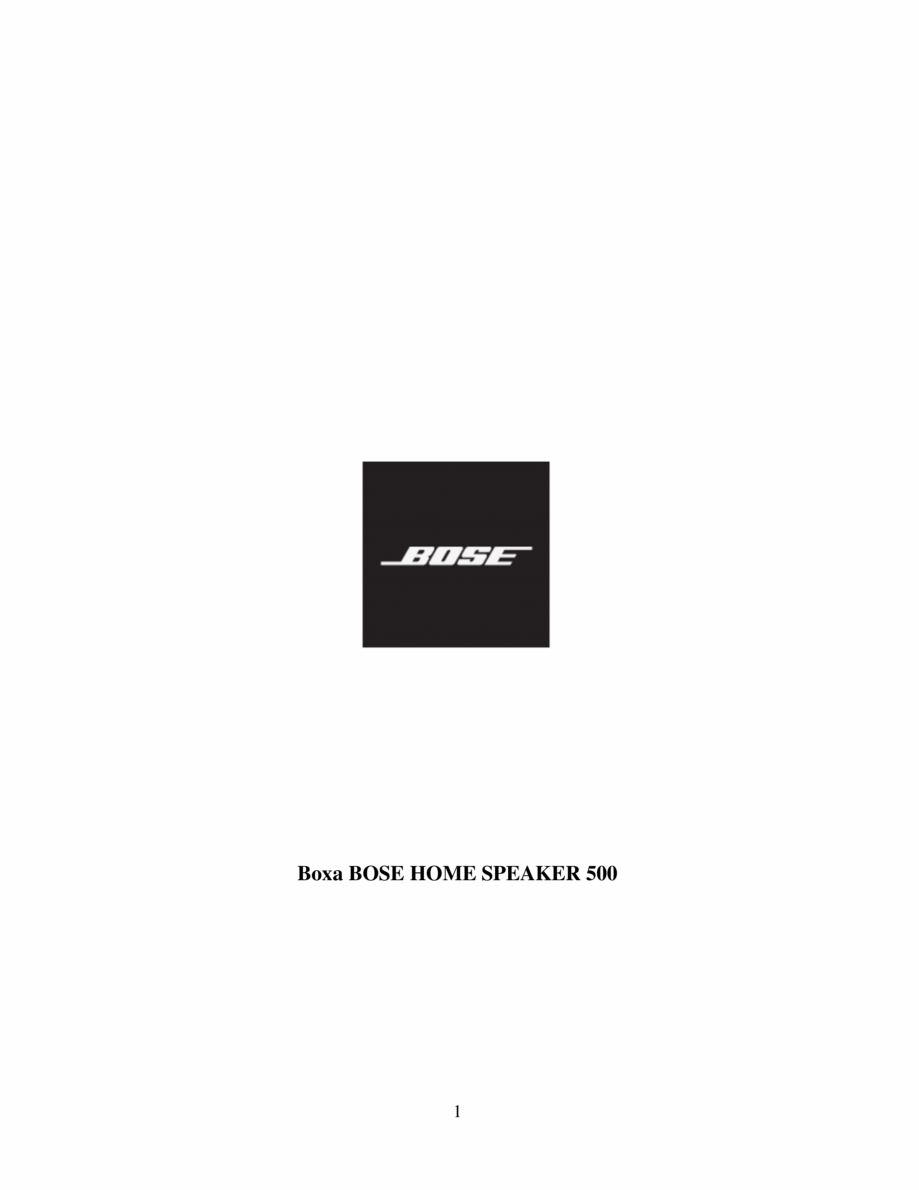Pagina 1-Manual de utilizare - Bose Home Speaker 500 BOSE Home Speaker 500  Instructiuni montaj,...