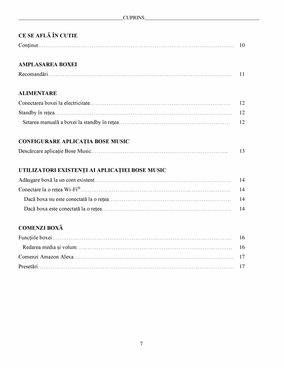 Pagina 7-Manual de utilizare - Bose Home Speaker 500 BOSE Home Speaker 500  Instructiuni montaj,...