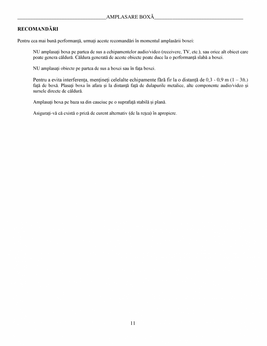 Pagina 11-Manual de utilizare - Bose Home Speaker 500 BOSE Home Speaker 500  Instructiuni montaj,...