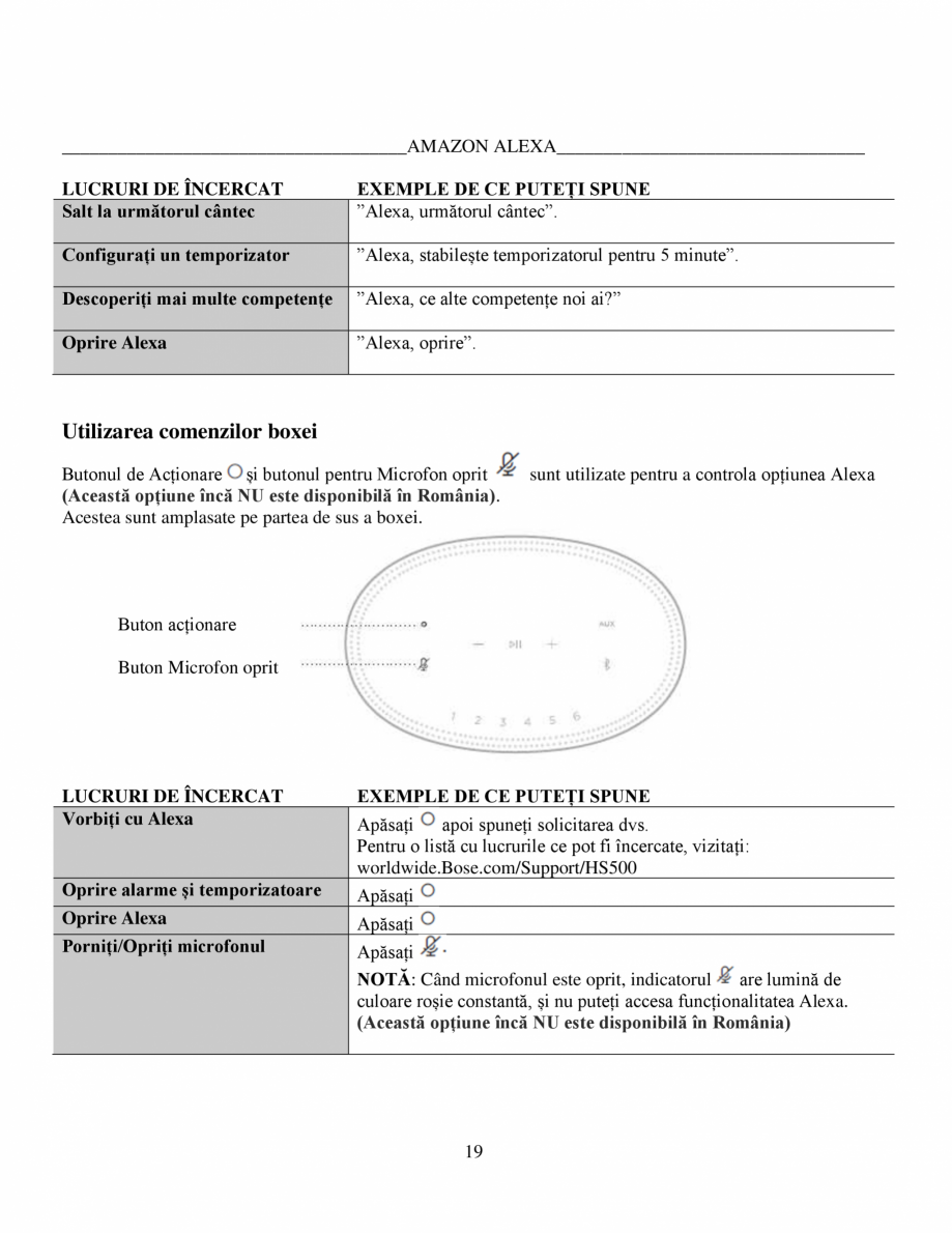 Pagina 19-Manual de utilizare - Bose Home Speaker 500 BOSE Home Speaker 500  Instructiuni montaj,...