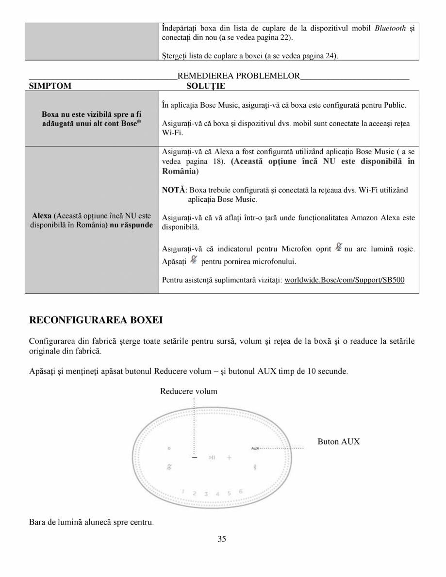 Pagina 35-Manual de utilizare - Bose Home Speaker 500 BOSE Home Speaker 500  Instructiuni montaj,...