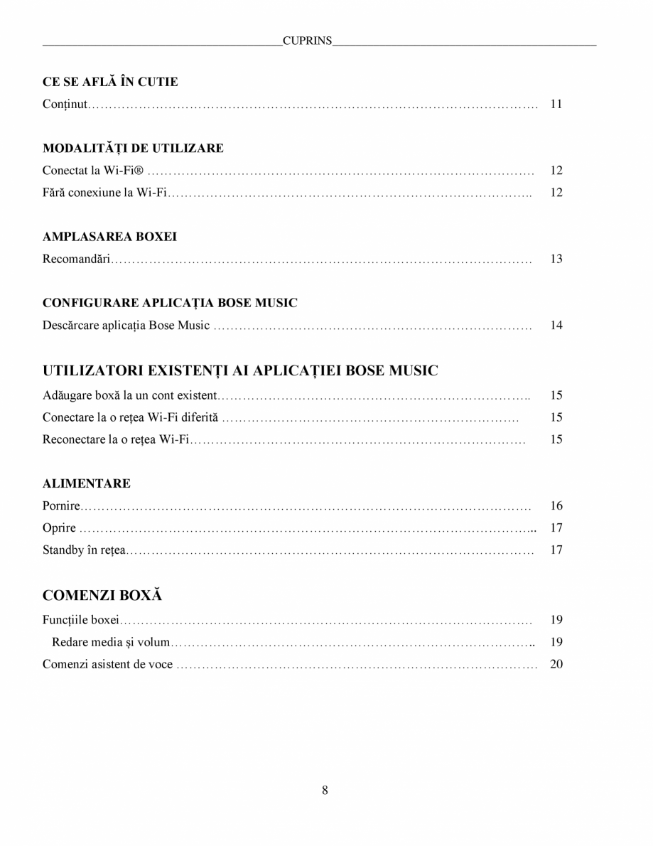 Pagina 8-Manual de utilizare - Home Speaker Portable BOSE Home Speaker Portable Triple  Instructiuni...