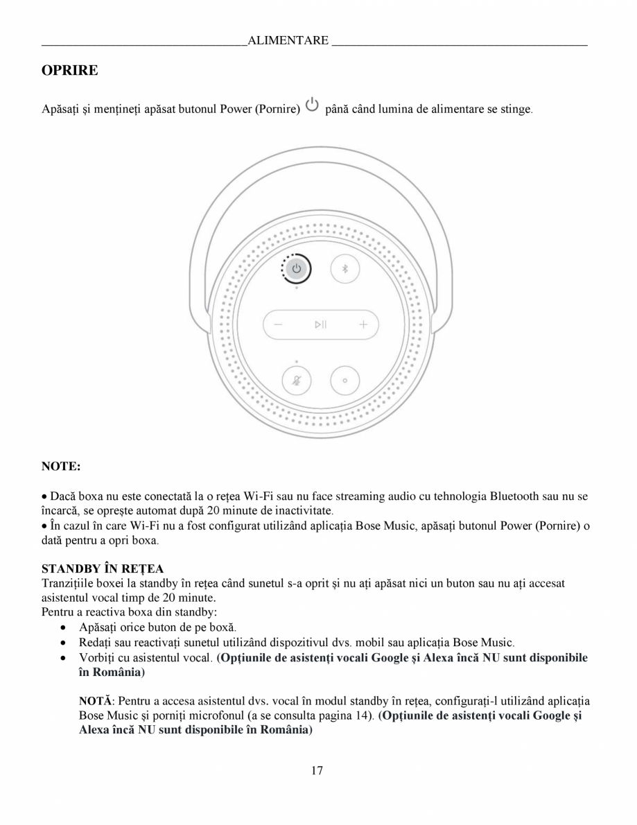 Pagina 17 - Manual de utilizare - Home Speaker Portable BOSE Home Speaker Portable Triple ...