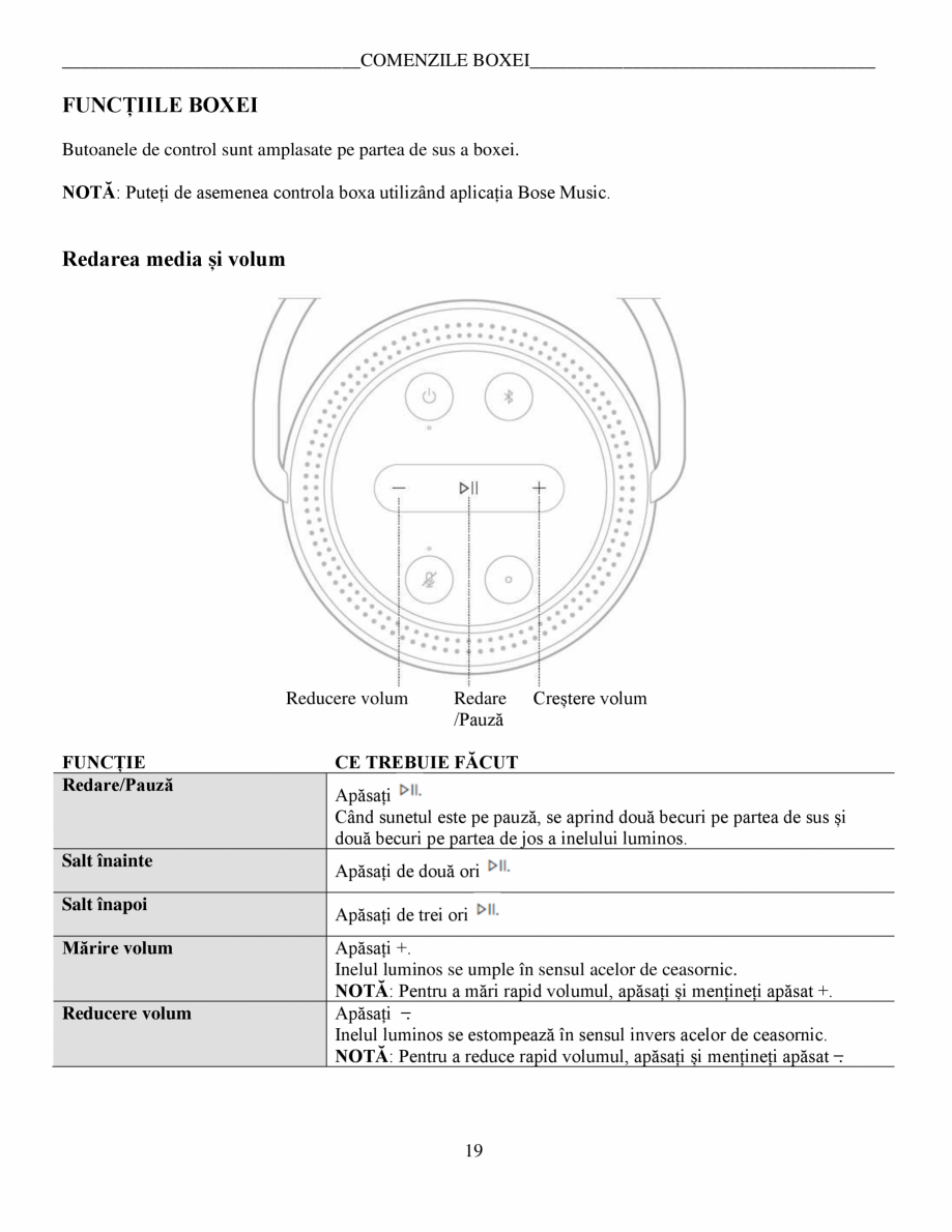 Pagina 19 - Manual de utilizare - Home Speaker Portable BOSE Home Speaker Portable Triple ...