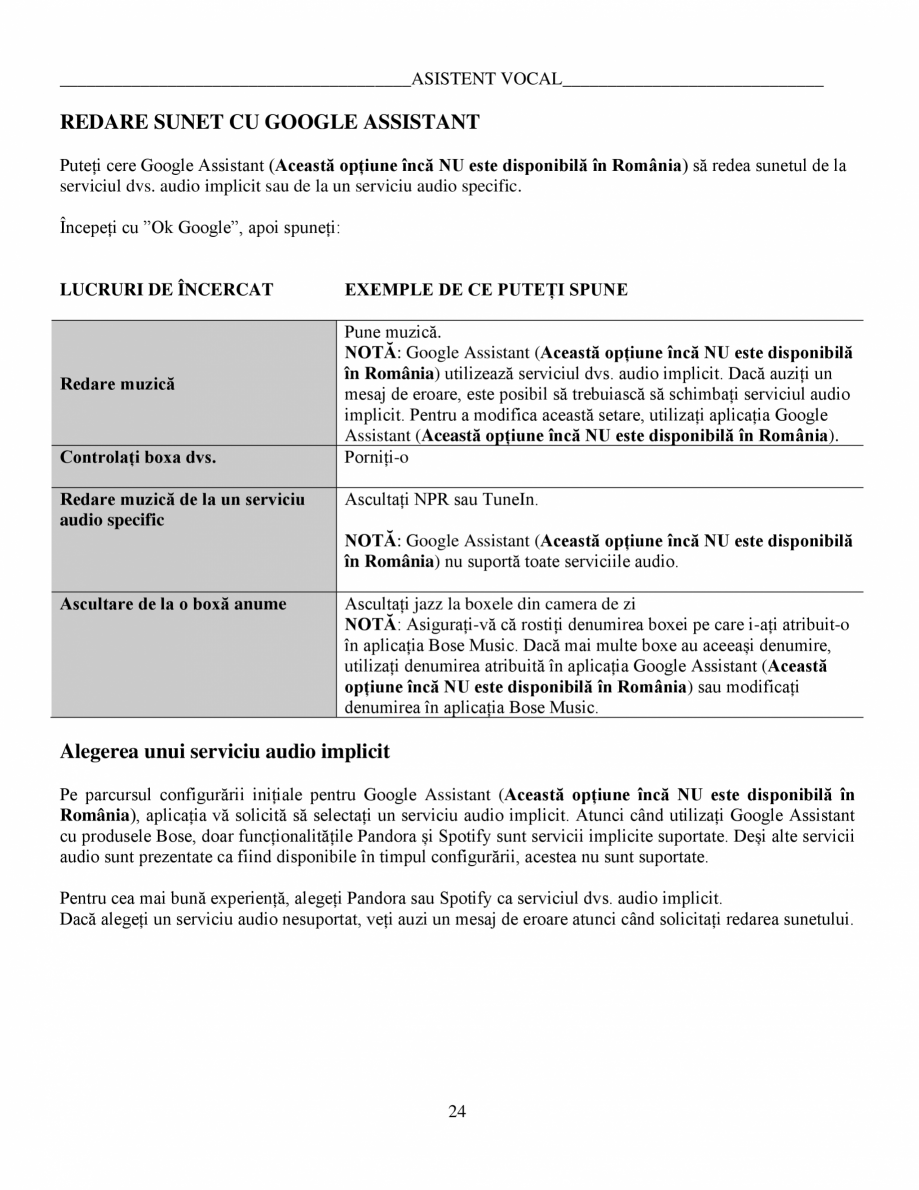 Pagina 24-Manual de utilizare - Home Speaker Portable BOSE Home Speaker Portable Triple  Instructiuni...