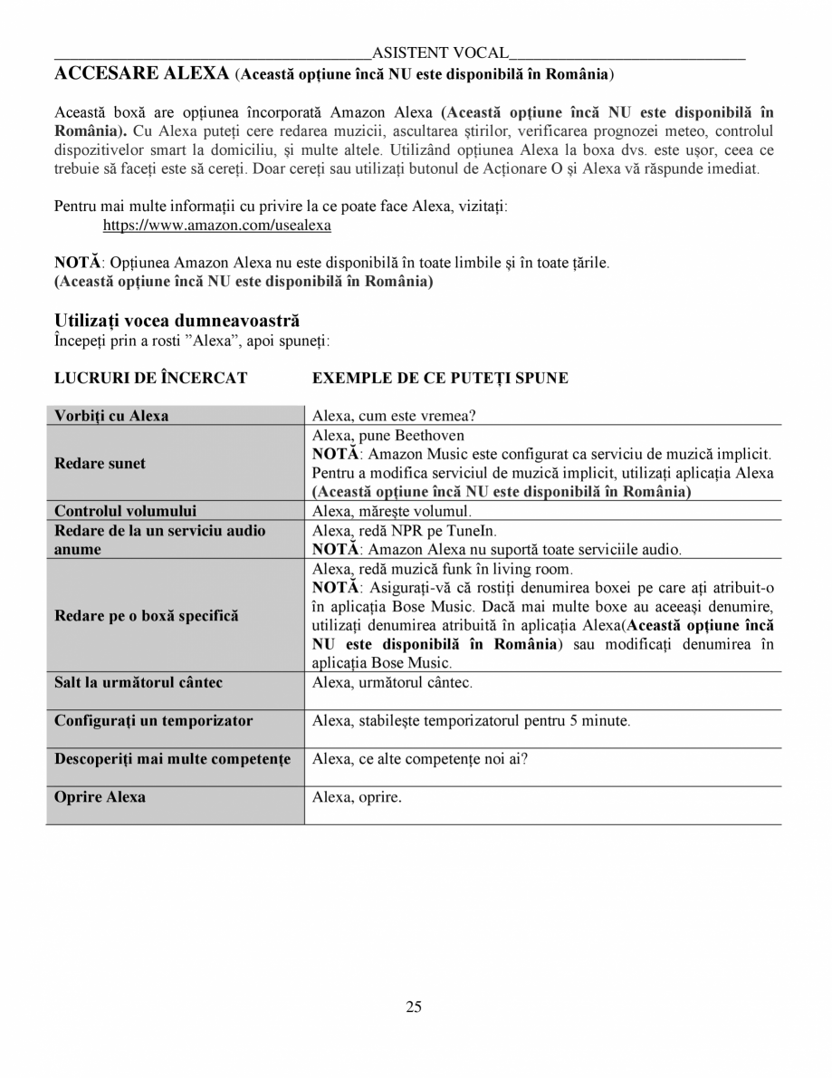 Pagina 25-Manual de utilizare - Home Speaker Portable BOSE Home Speaker Portable Triple  Instructiuni...