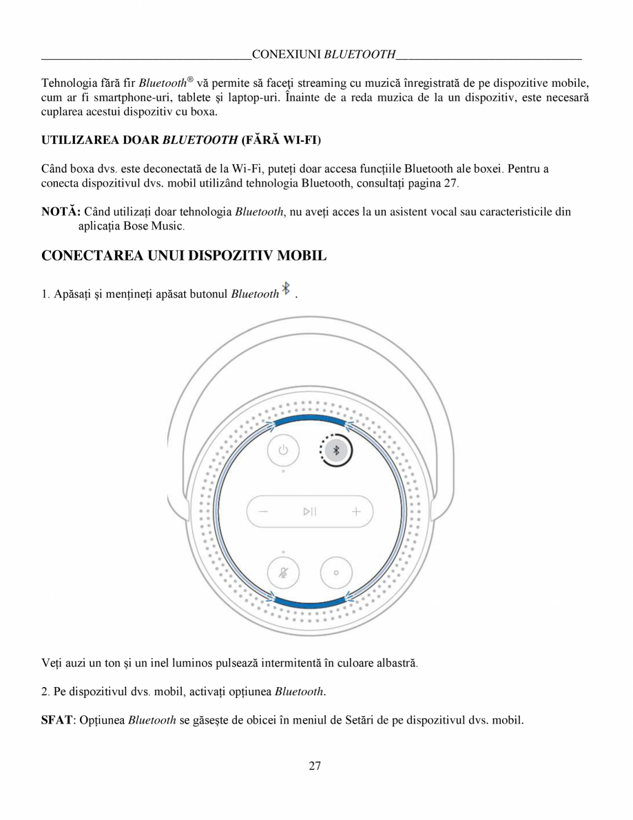 Pagina 27 - Manual de utilizare - Home Speaker Portable BOSE Home Speaker Portable Triple ...