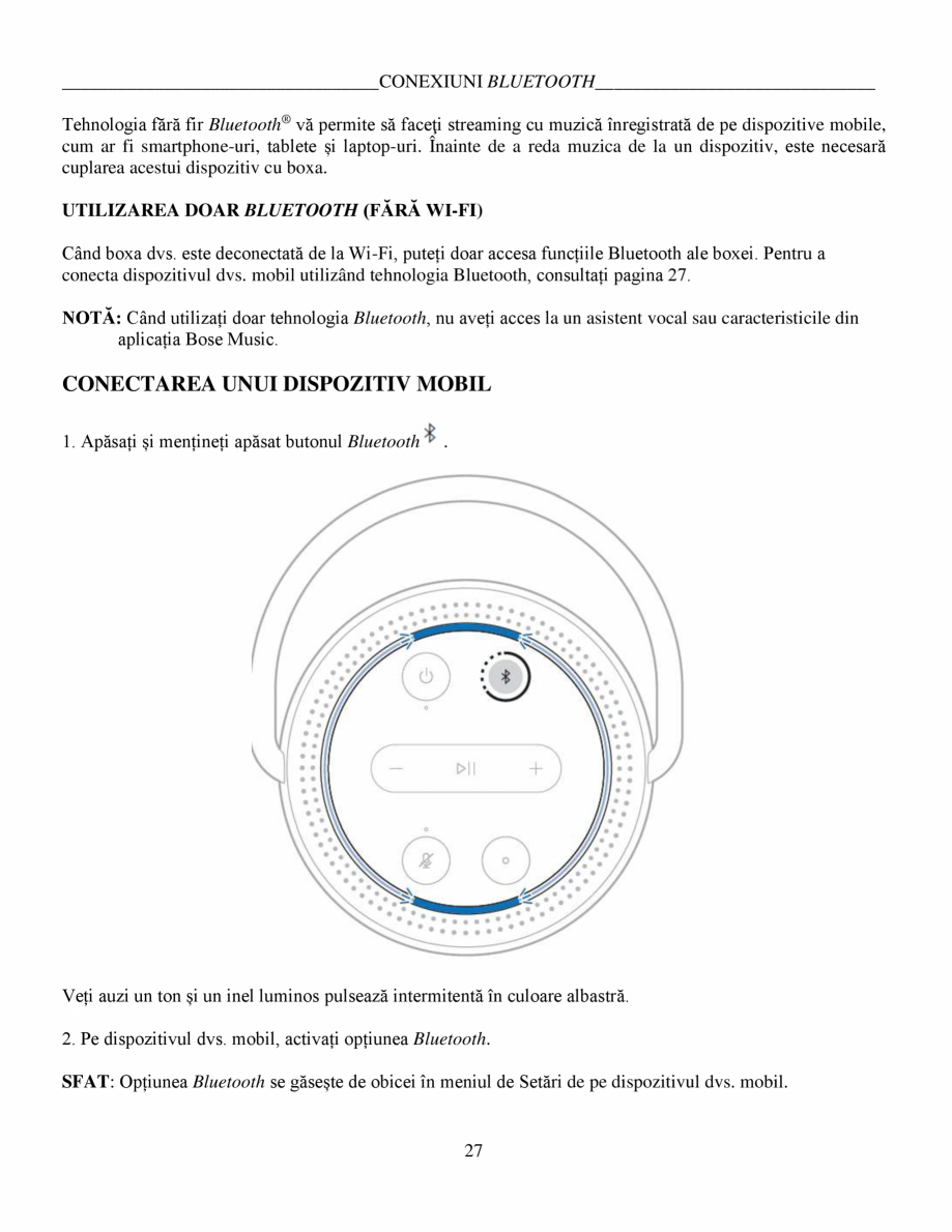 Pagina 27-Manual de utilizare - Home Speaker Portable BOSE Home Speaker Portable Triple  Instructiuni...