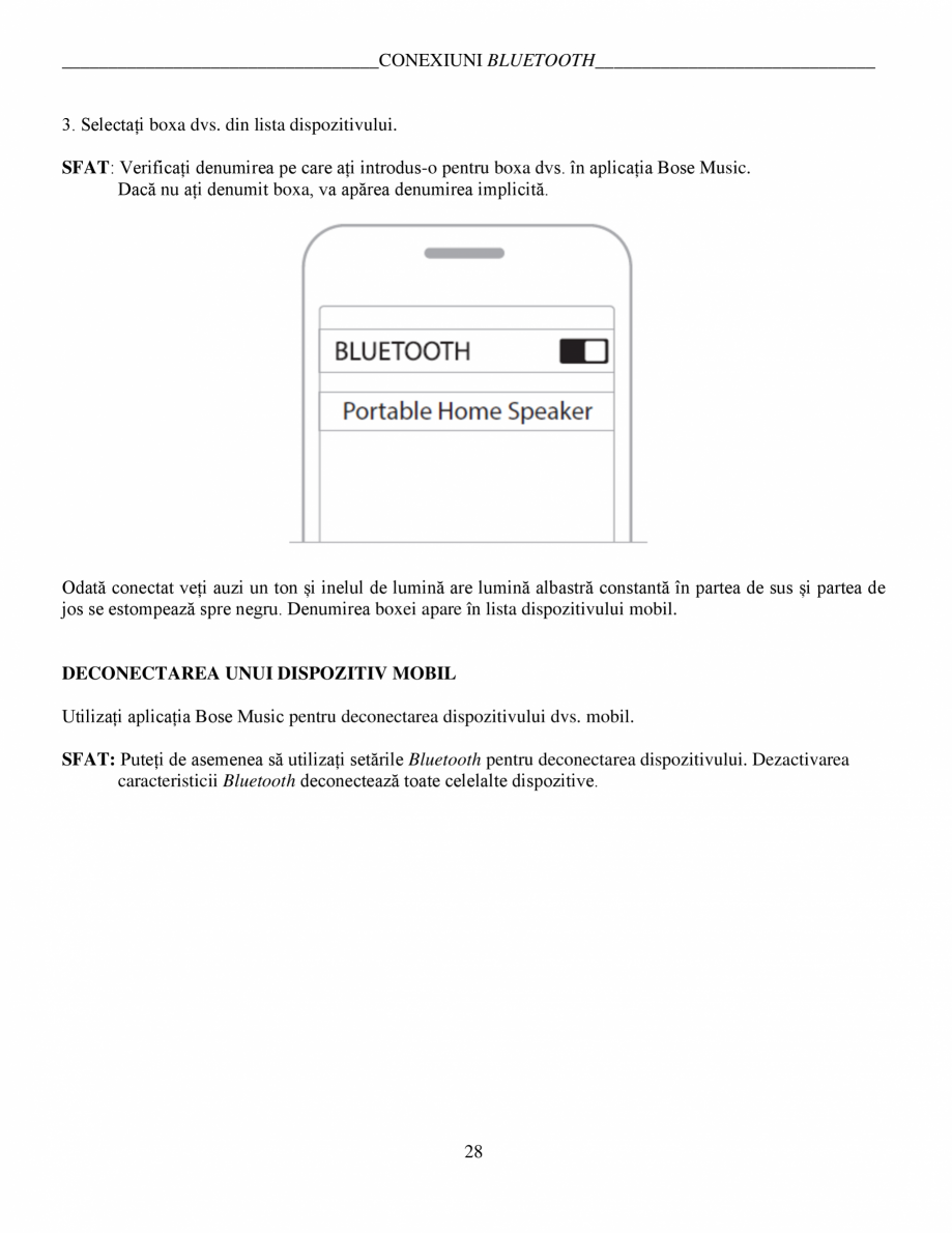 Pagina 28-Manual de utilizare - Home Speaker Portable BOSE Home Speaker Portable Triple  Instructiuni...