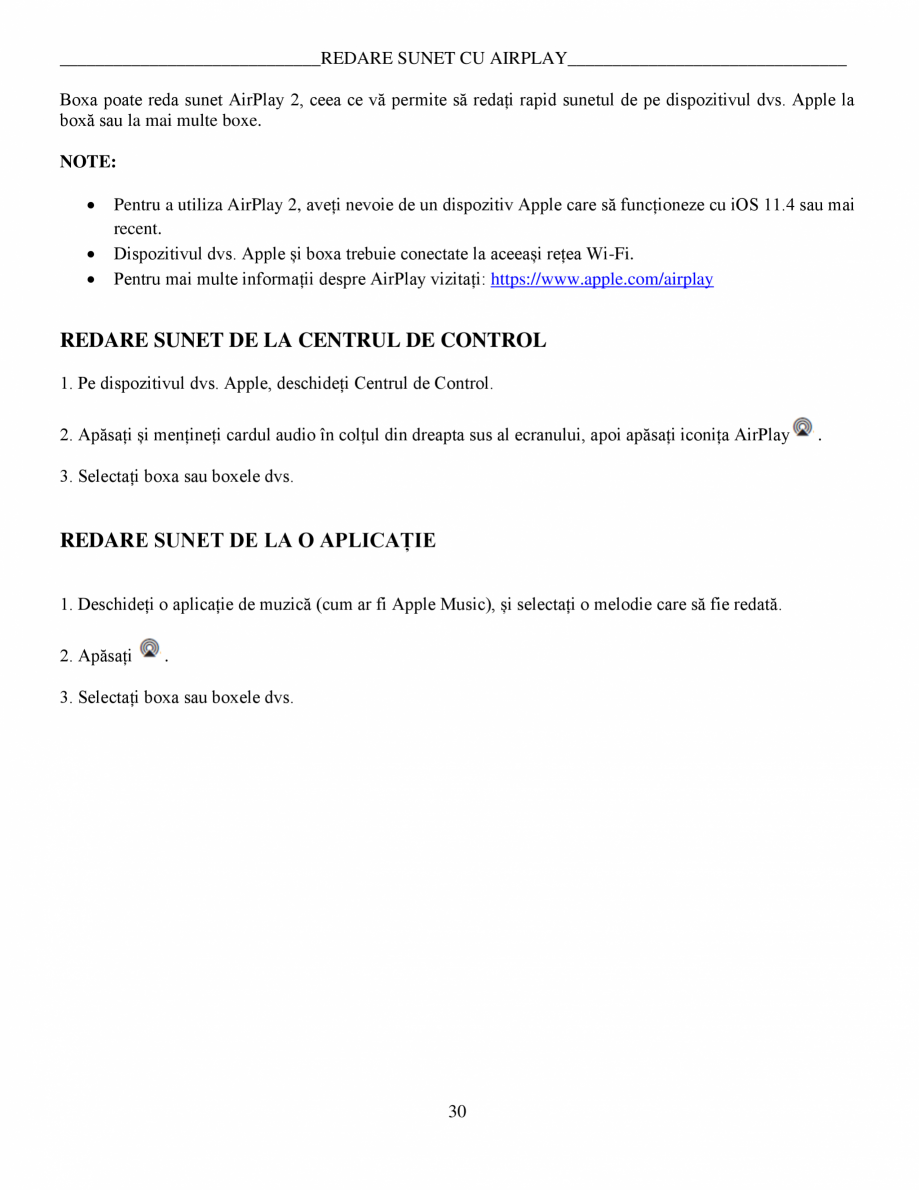 Pagina 30-Manual de utilizare - Home Speaker Portable BOSE Home Speaker Portable Triple  Instructiuni...