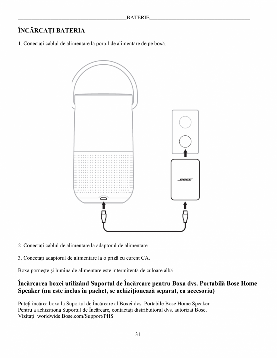 Pagina 31-Manual de utilizare - Home Speaker Portable BOSE Home Speaker Portable Triple  Instructiuni...