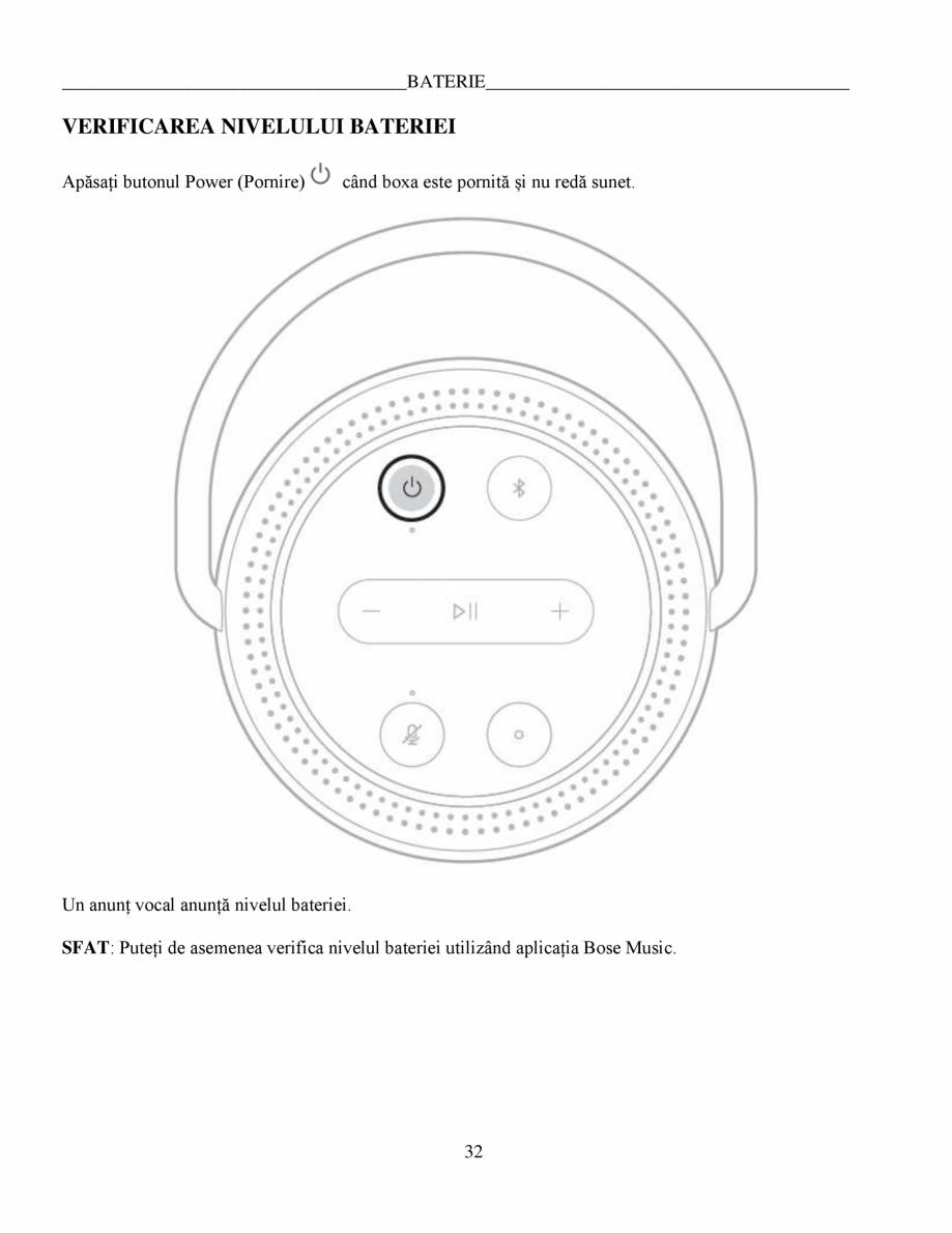 Pagina 32-Manual de utilizare - Home Speaker Portable BOSE Home Speaker Portable Triple  Instructiuni...