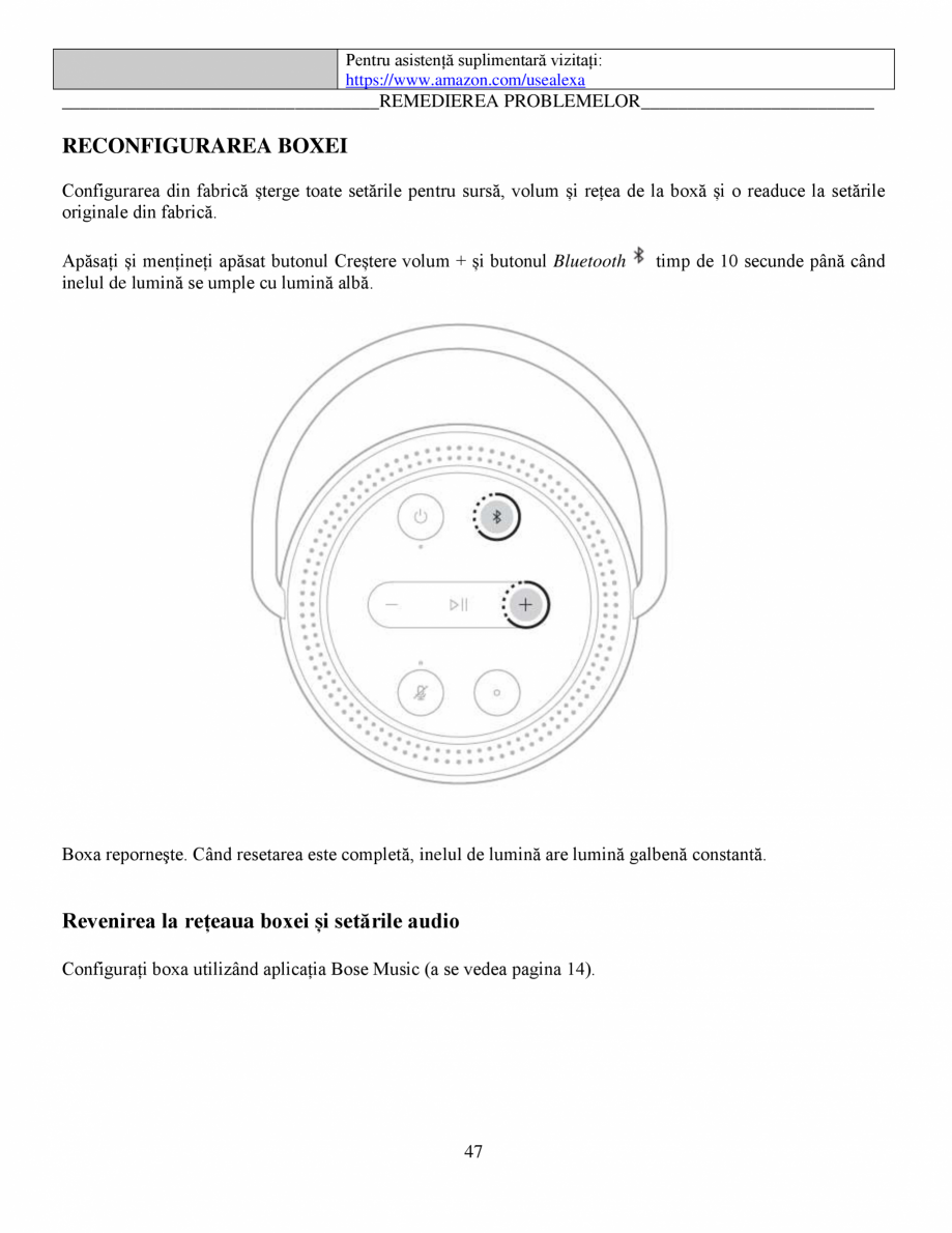 Pagina 47 - Manual de utilizare - Home Speaker Portable BOSE Home Speaker Portable Triple ...