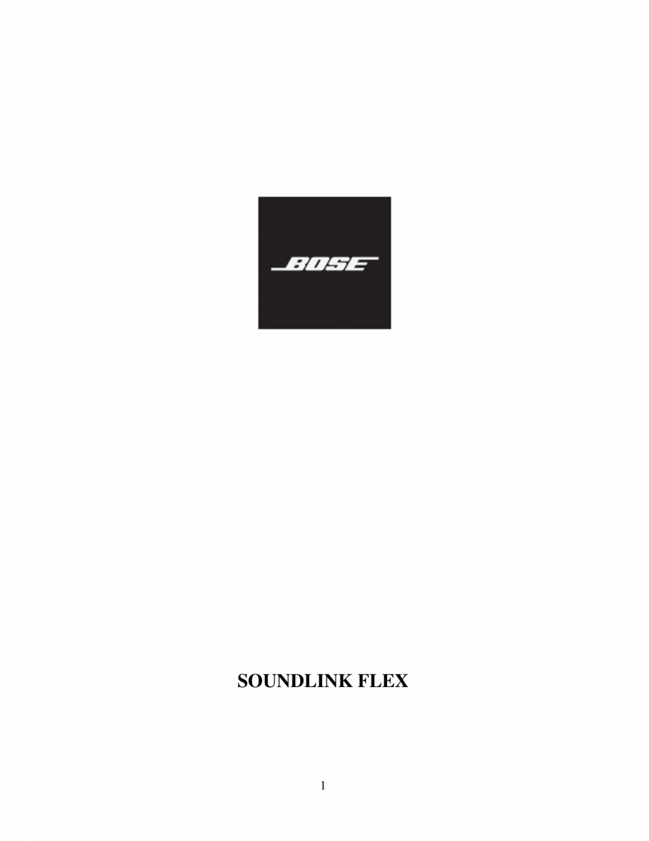 Pagina 1 - Boxa SoundLink Flex - Manual de utilizare BOSE Instructiuni montaj, utilizare Romana...