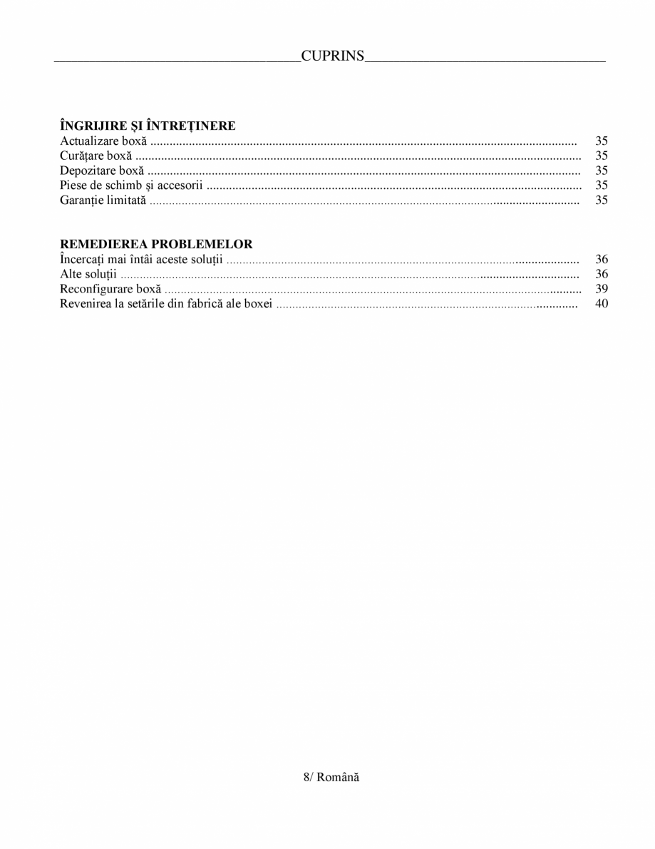 Pagina 8-Manual de utilizare - boxa portabila BOSE SoundLink Max Instructiuni montaj, utilizare Romana rivind...