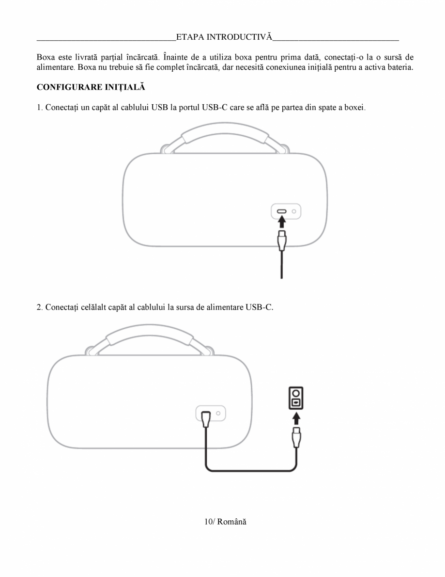 Pagina 10-Manual de utilizare - boxa portabila BOSE SoundLink Max Instructiuni montaj, utilizare Romana iudad ...