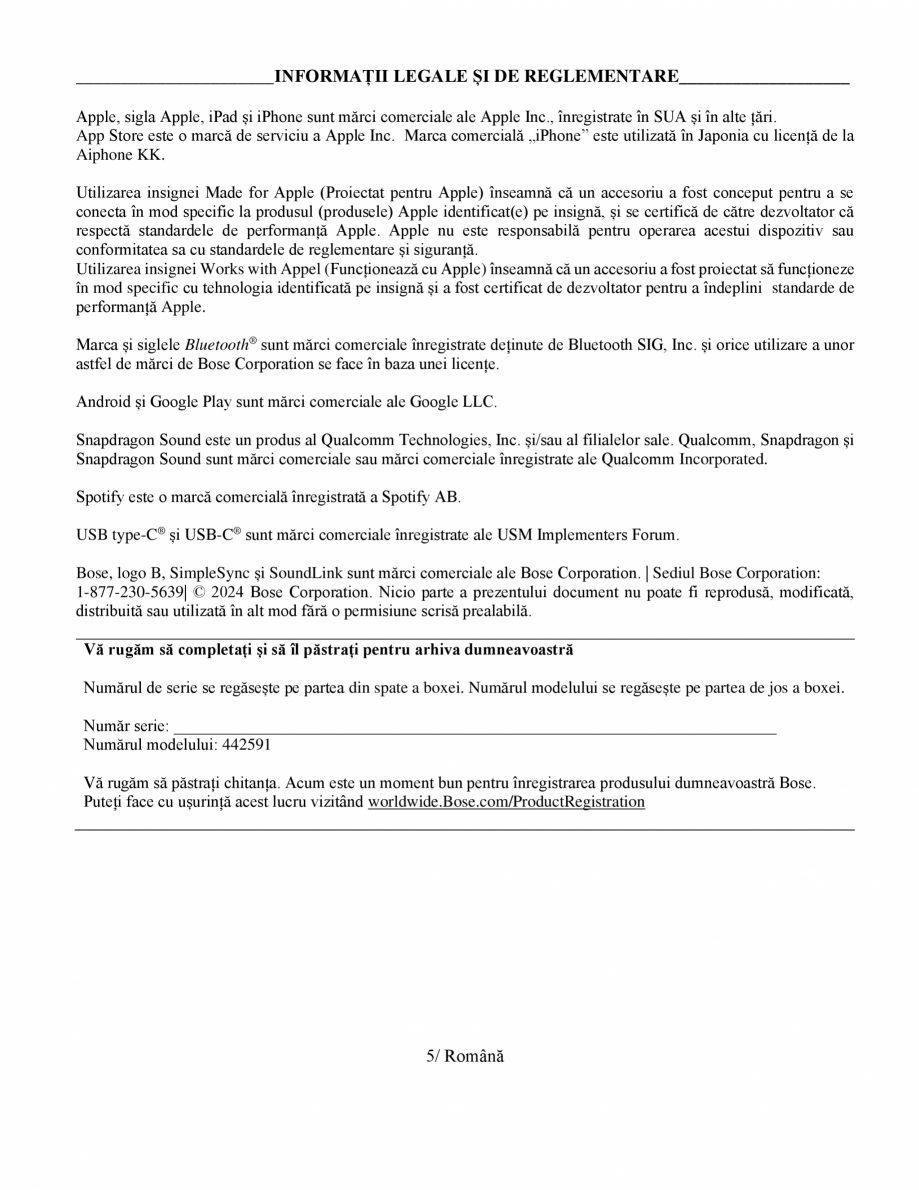 Pagina 5 - Manual de utilizare boxa bluetooth Bose BOSE SoundLink Flex Gen2 Instructiuni montaj,...