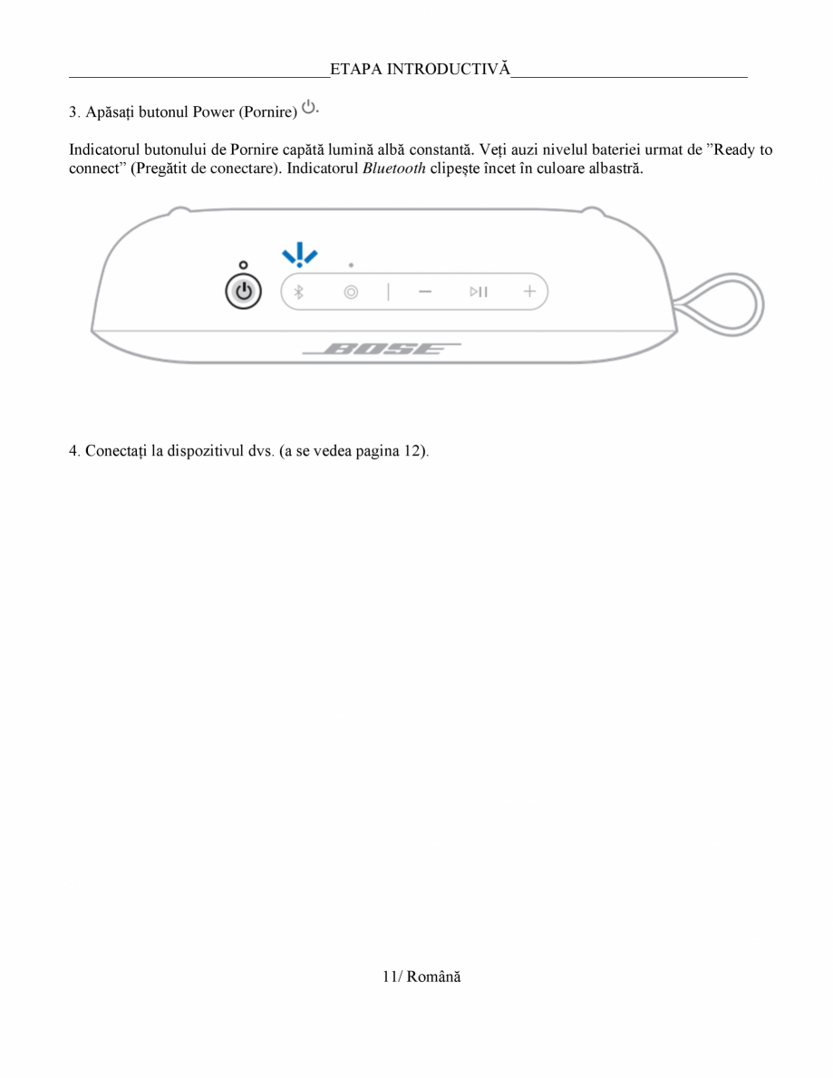 Pagina 11-Manual de utilizare boxa bluetooth Bose BOSE SoundLink Flex Gen2 Instructiuni montaj, utilizare...