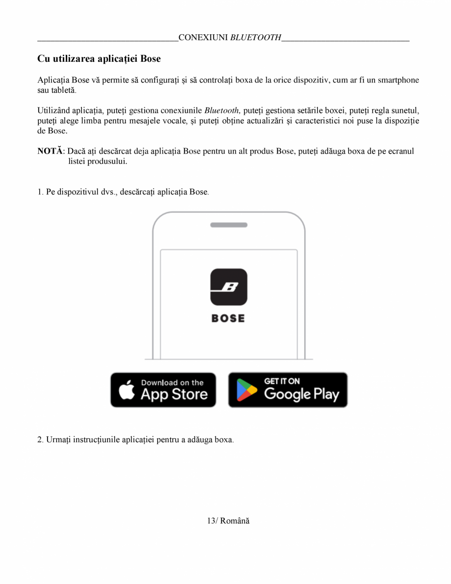 Pagina 13-Manual de utilizare boxa bluetooth Bose BOSE SoundLink Flex Gen2 Instructiuni montaj, utilizare...