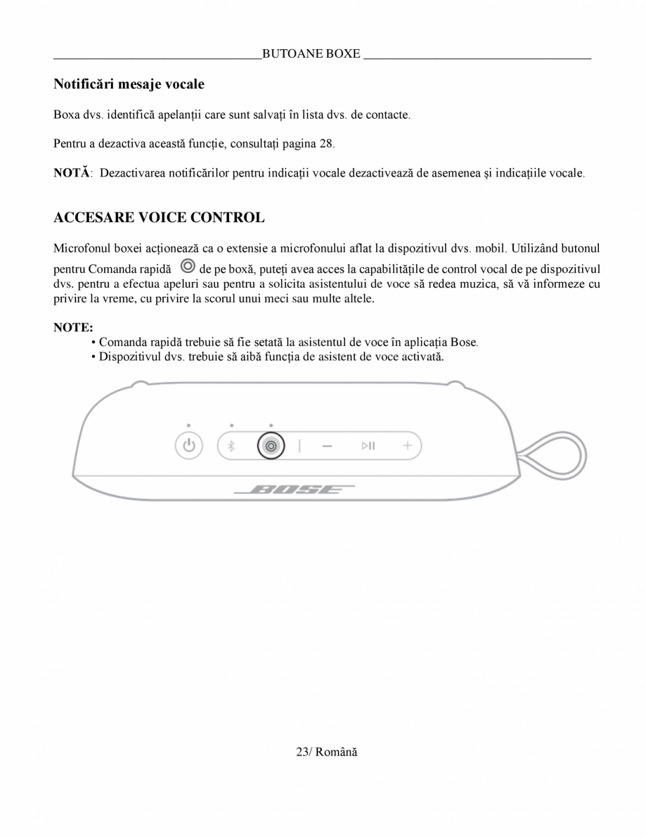 Pagina 23-Manual de utilizare boxa bluetooth Bose BOSE SoundLink Flex Gen2 Instructiuni montaj, utilizare...
