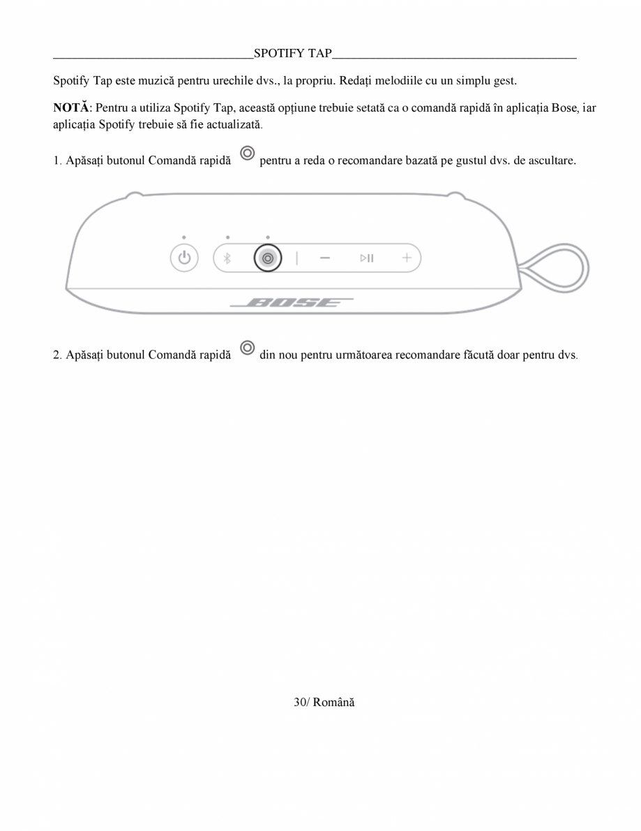 Pagina 30-Manual de utilizare boxa bluetooth Bose BOSE SoundLink Flex Gen2 Instructiuni montaj, utilizare...