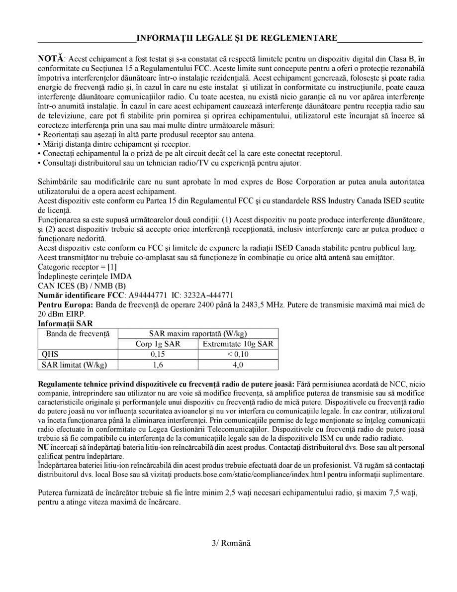 Pagina 2-Manual de utilizare - boxa portabila BOSE SoundLink Micro Gen2 Instructiuni montaj, utilizare Romana...