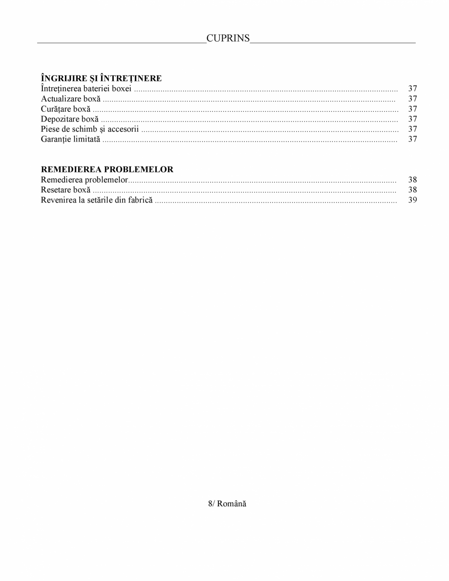 Pagina 7-Manual de utilizare - boxa portabila BOSE SoundLink Micro Gen2 Instructiuni montaj, utilizare Romana...