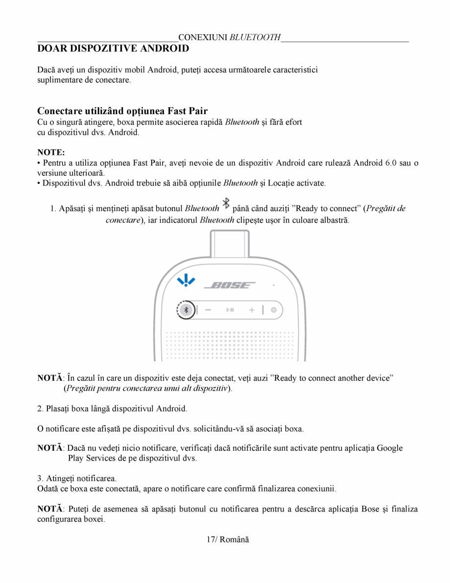 Pagina 16 - Manual de utilizare - boxa portabila BOSE SoundLink Micro Gen2 Instructiuni montaj,...