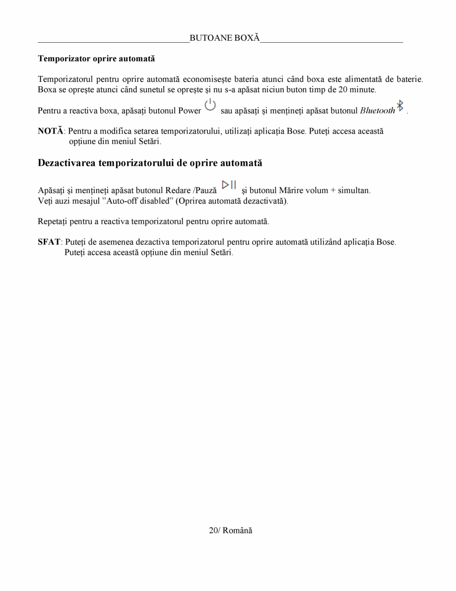 Pagina 19-Manual de utilizare - boxa portabila BOSE SoundLink Micro Gen2 Instructiuni montaj, utilizare Romana...