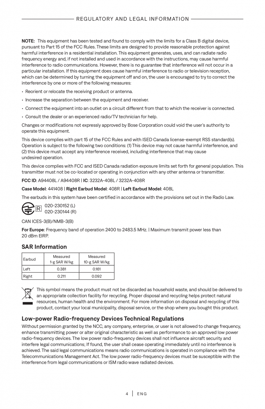 Pagina 4-Manual de utilizare pentru casti true wireless cu anularea zgomotului BOSE QuietComfort Ultra...