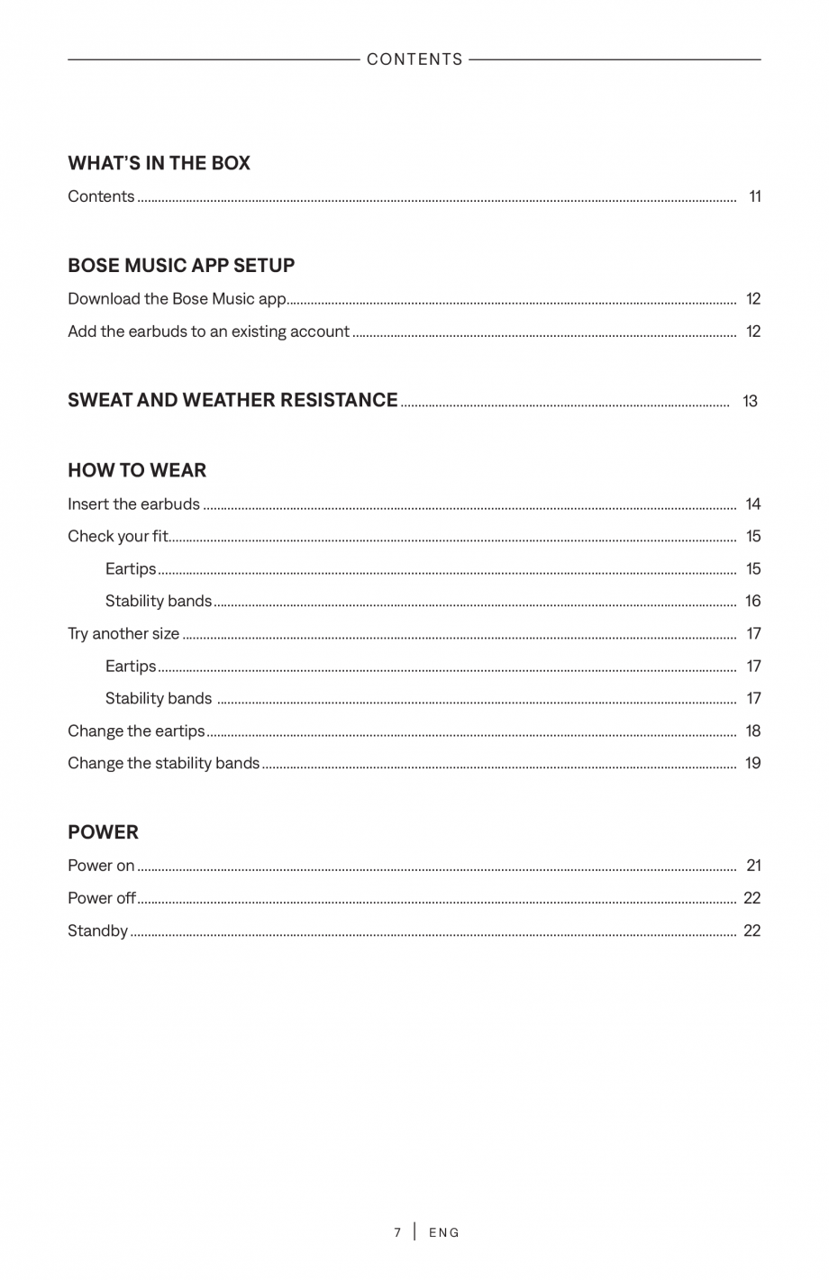 Pagina 7 - Manual de utilizare pentru casti true wireless cu anularea zgomotului BOSE QuietComfort...