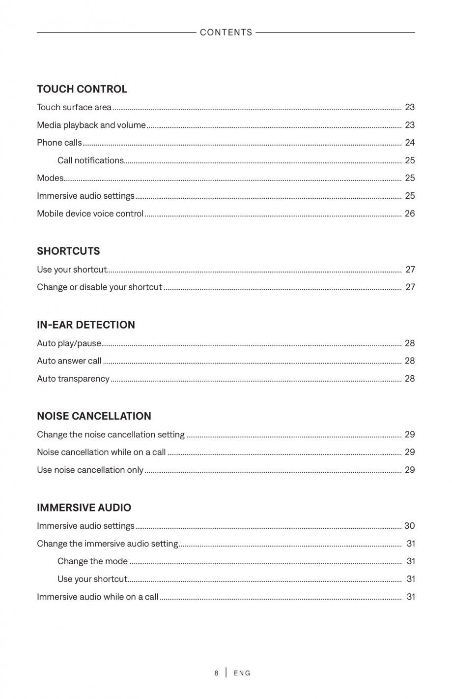 Pagina 8-Manual de utilizare pentru casti true wireless cu anularea zgomotului BOSE QuietComfort Ultra...