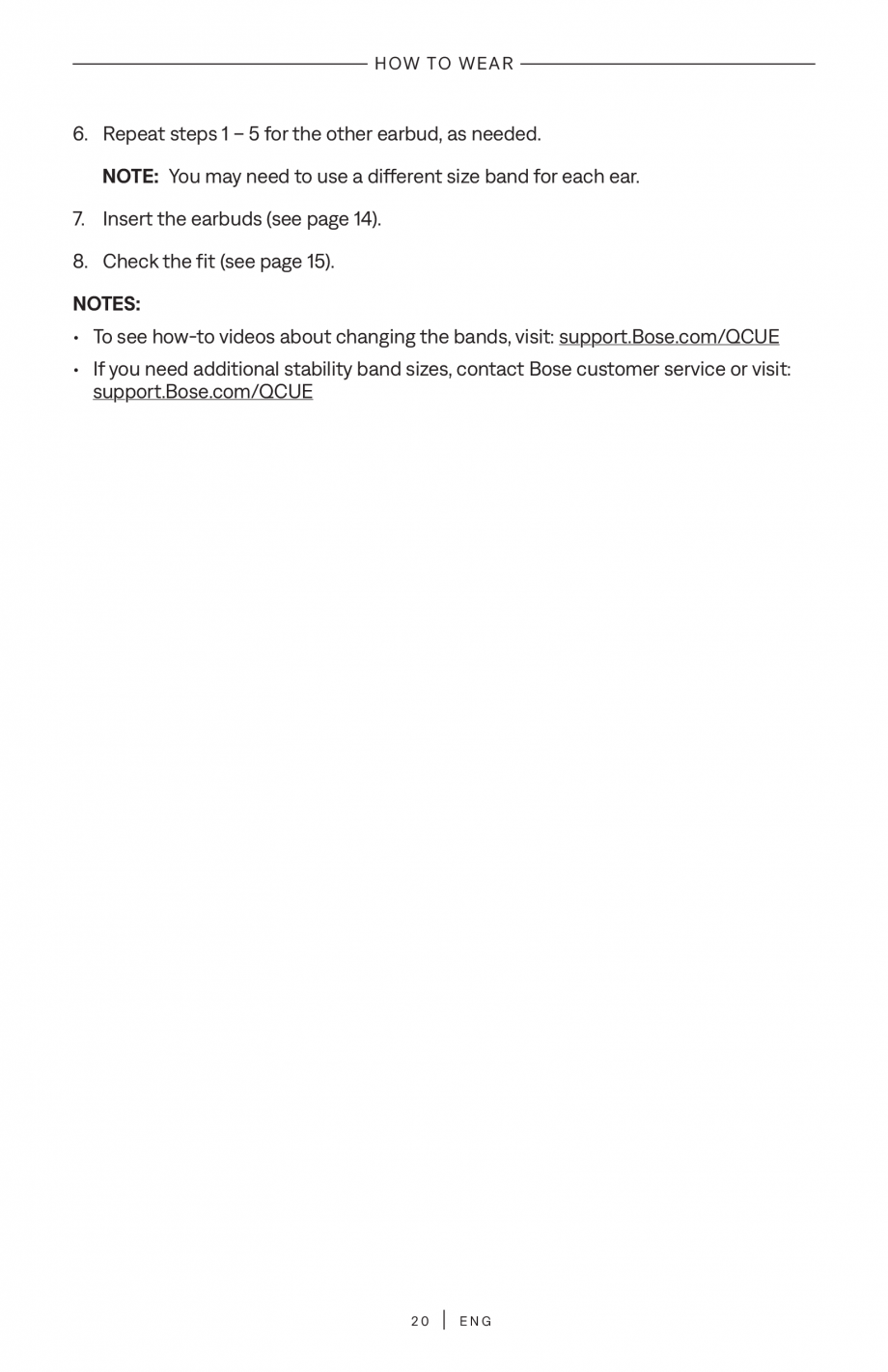 Pagina 20-Manual de utilizare pentru casti true wireless cu anularea zgomotului BOSE QuietComfort Ultra...