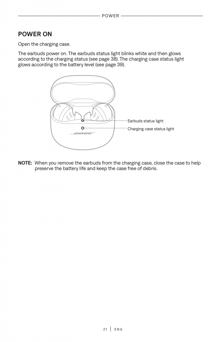 Pagina 21 - Manual de utilizare pentru casti true wireless cu anularea zgomotului BOSE QuietComfort ...