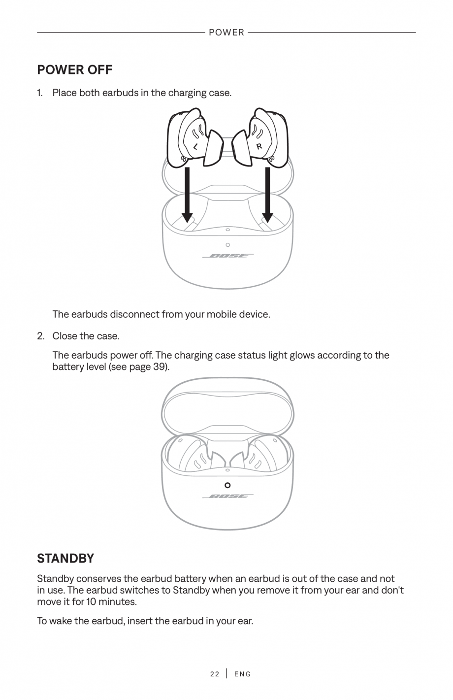 Pagina 22-Manual de utilizare pentru casti true wireless cu anularea zgomotului BOSE QuietComfort Ultra...